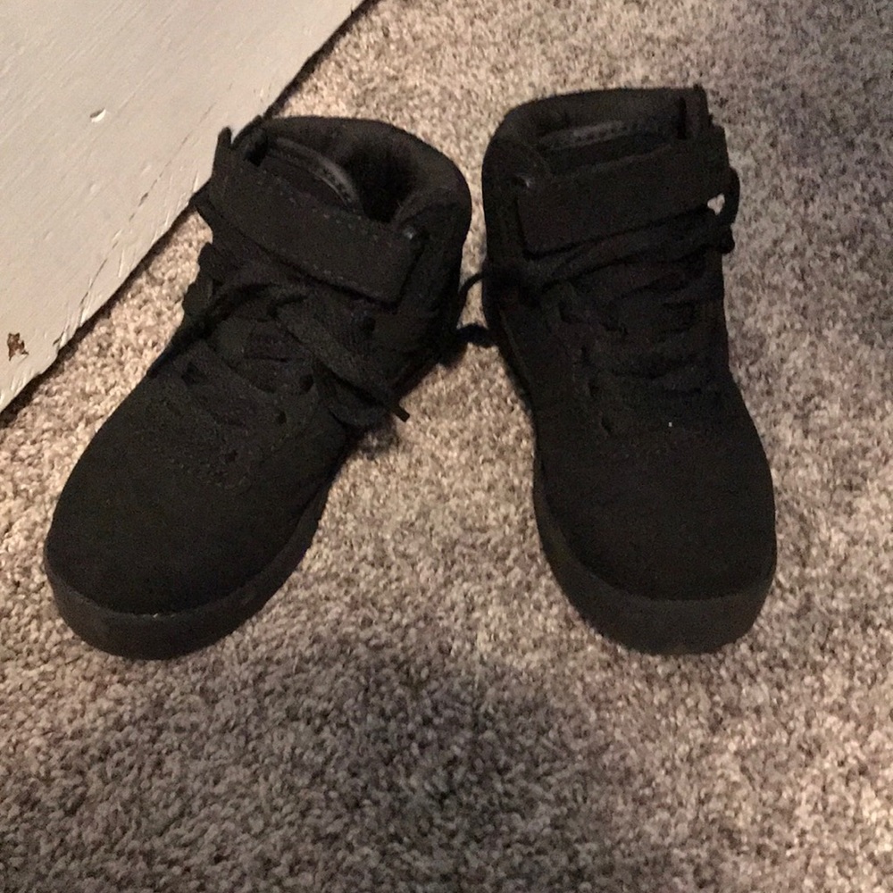 Boys all black high top sneakers